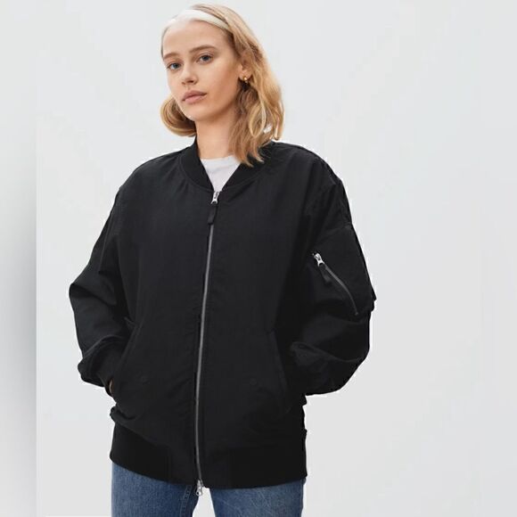 NWT Everlane The Bomber Jacket in Black Size XS - Picture 1 of 13